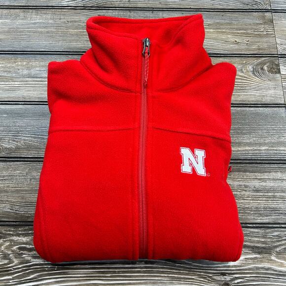 Nebraska Huskers Columbia Fleece Zipper Jacket Medium - Picture 3 of 8